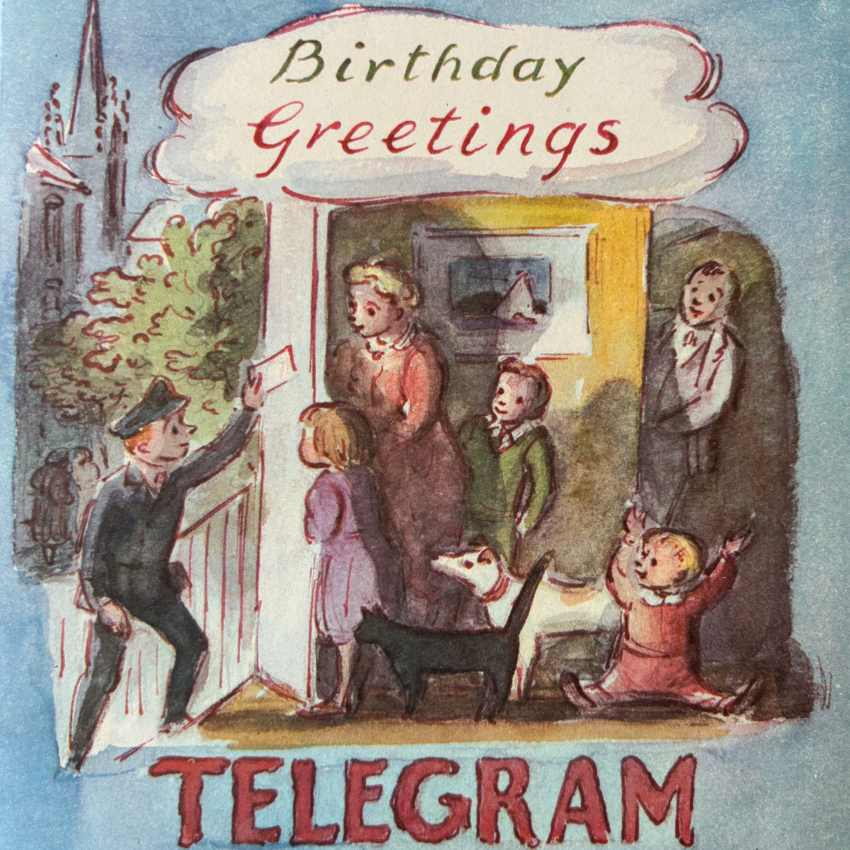 Edward Ardizzone BIRTHDAY GREETINGS GPO TELEGRAM CARD & ENVELOPE 1967