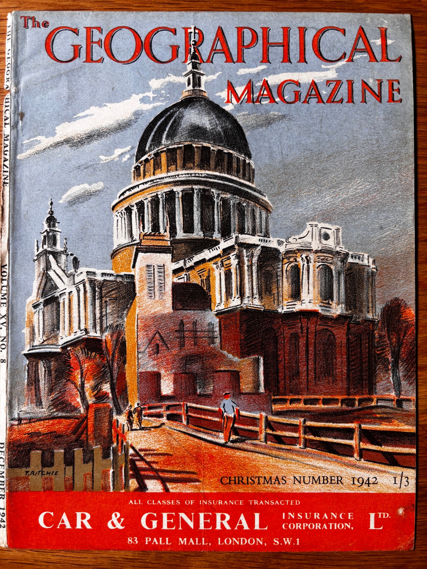 Trekkie Ritchie ST PAUL’S LONDON The Geographical Magazine CHRISTMAS 1942 COVER ONLY