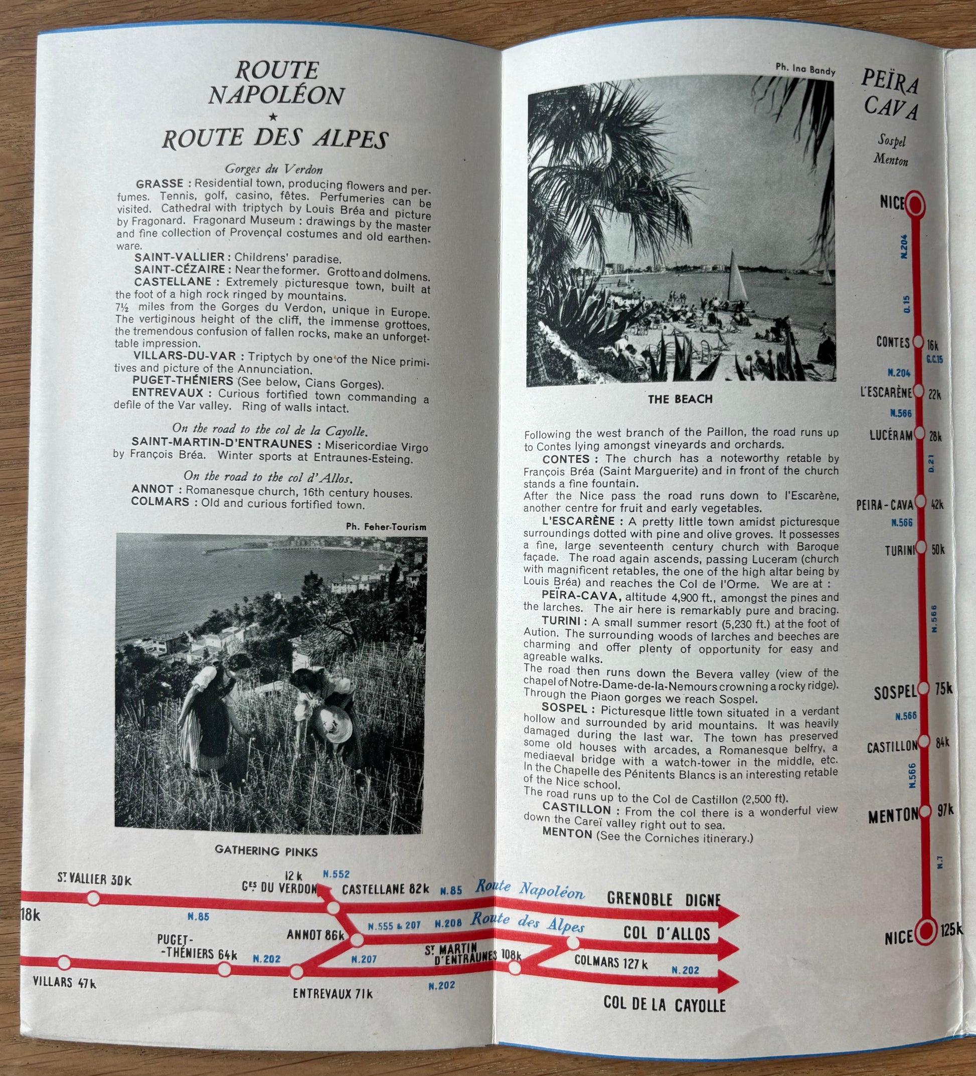 Edward Lancaster RIVIERA COTE D’AZUR FrenchTourist Leaflet Map 1950's - transpontinebooks