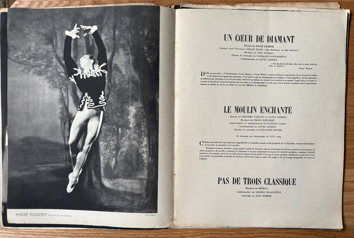 Leonide Massine Signed GRAND BALLET DE MONTE CARLO PROGRAMME 1940’s Tatiana Riabouchinska
