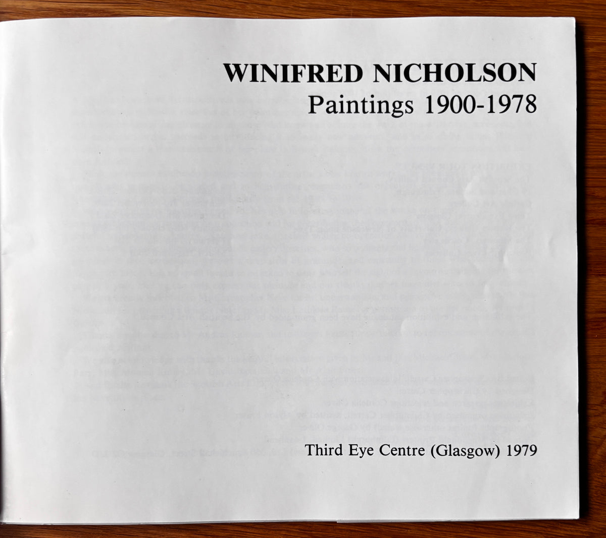 1970’s WINIFRED NICHOLSON 1900-1978 Third Eye Exhibition Catalogue ART Limited Edition