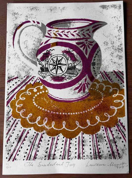 Lawrence Mynott Signed Lithograph THE SUNDERLAND JUG 1983 Lustreware Curwen ART