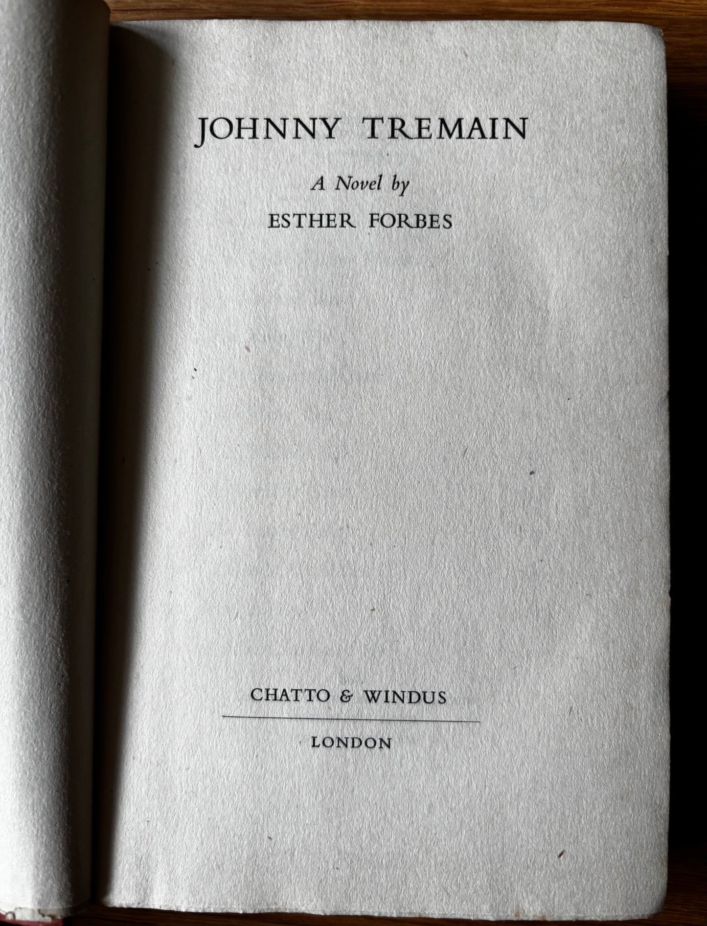 Trekkie Ritchie JOHNNY TREMAIN Chatto & Windus  1941 DJ 1st Esther Forbes Parsons