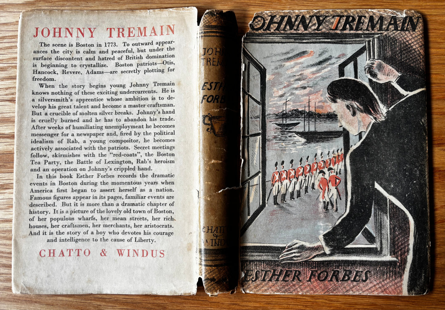 Trekkie Ritchie JOHNNY TREMAIN Chatto & Windus  1941 DJ 1st Esther Forbes Parsons