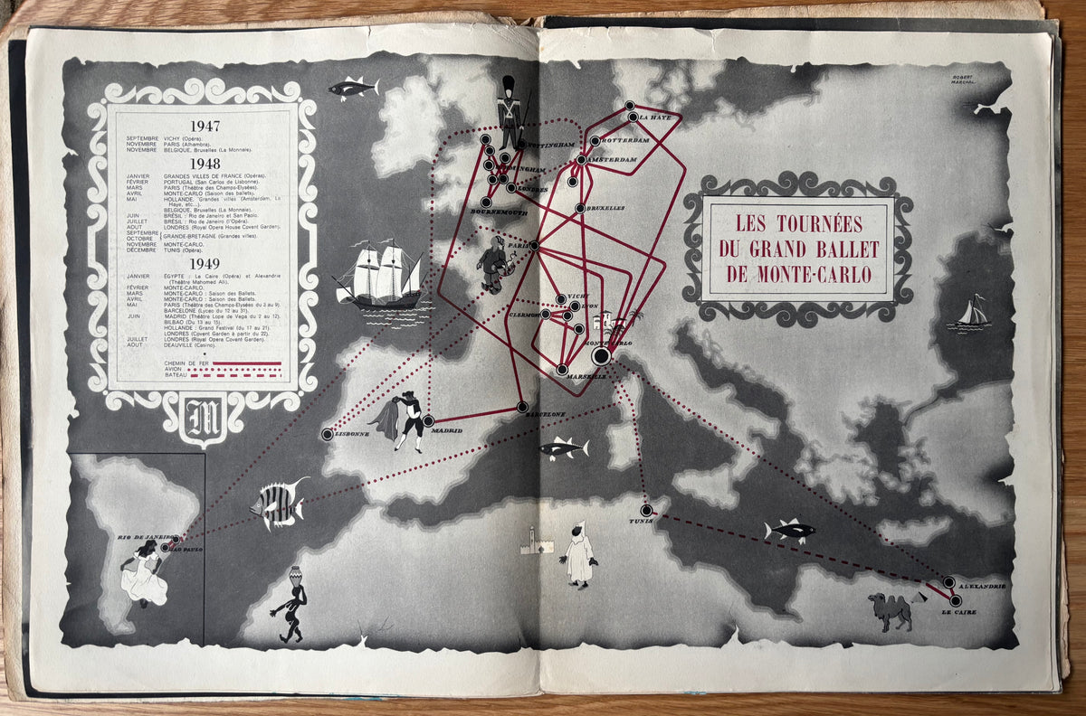 Leonide Massine Signed GRAND BALLET DE MONTE CARLO PROGRAMME 1940’s Tatiana Riabouchinska