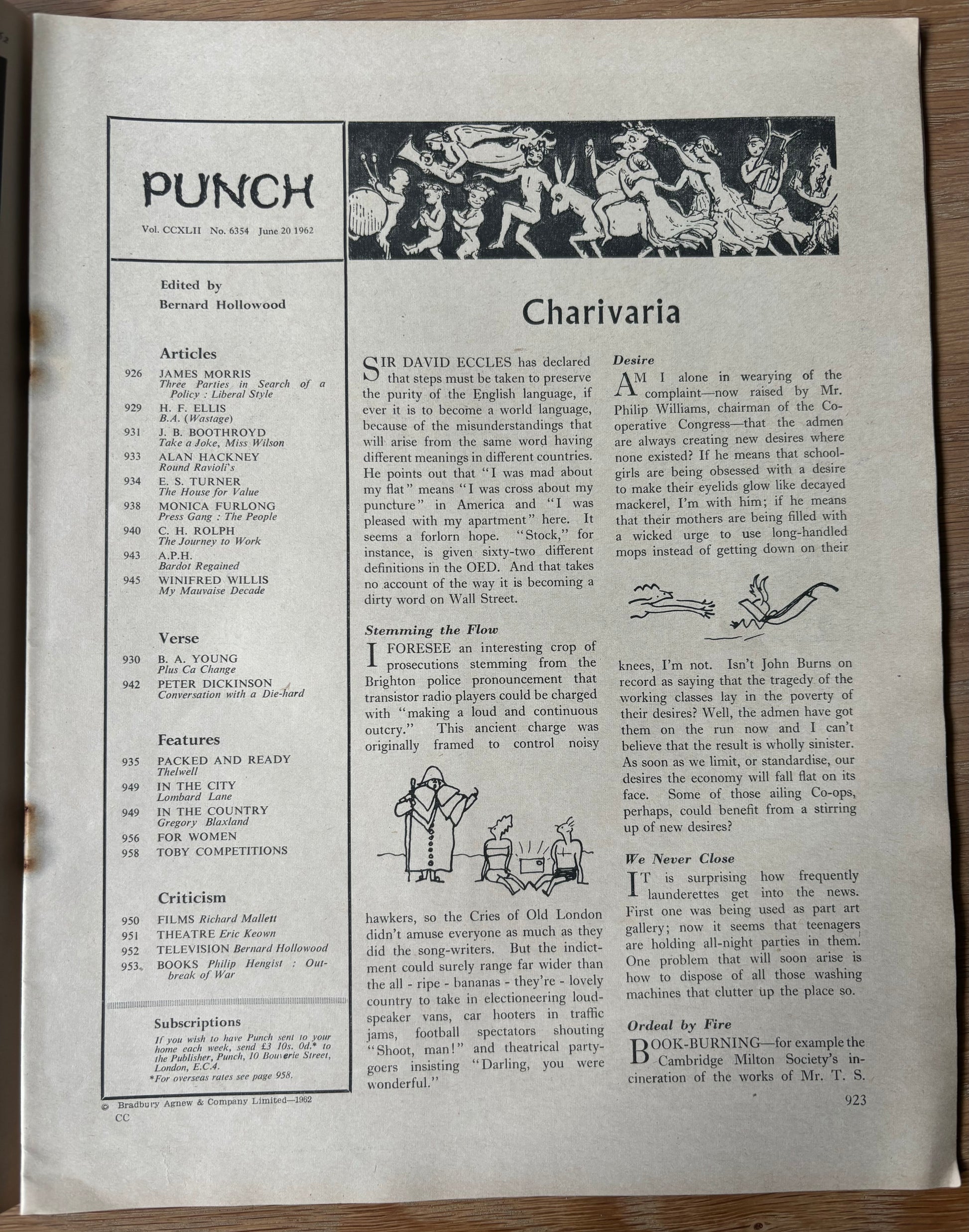 Quentin Blake PUNCH MAGAZINE June 20 1962 Midsummer Night’s Dream Shakespeare - transpontinebooks