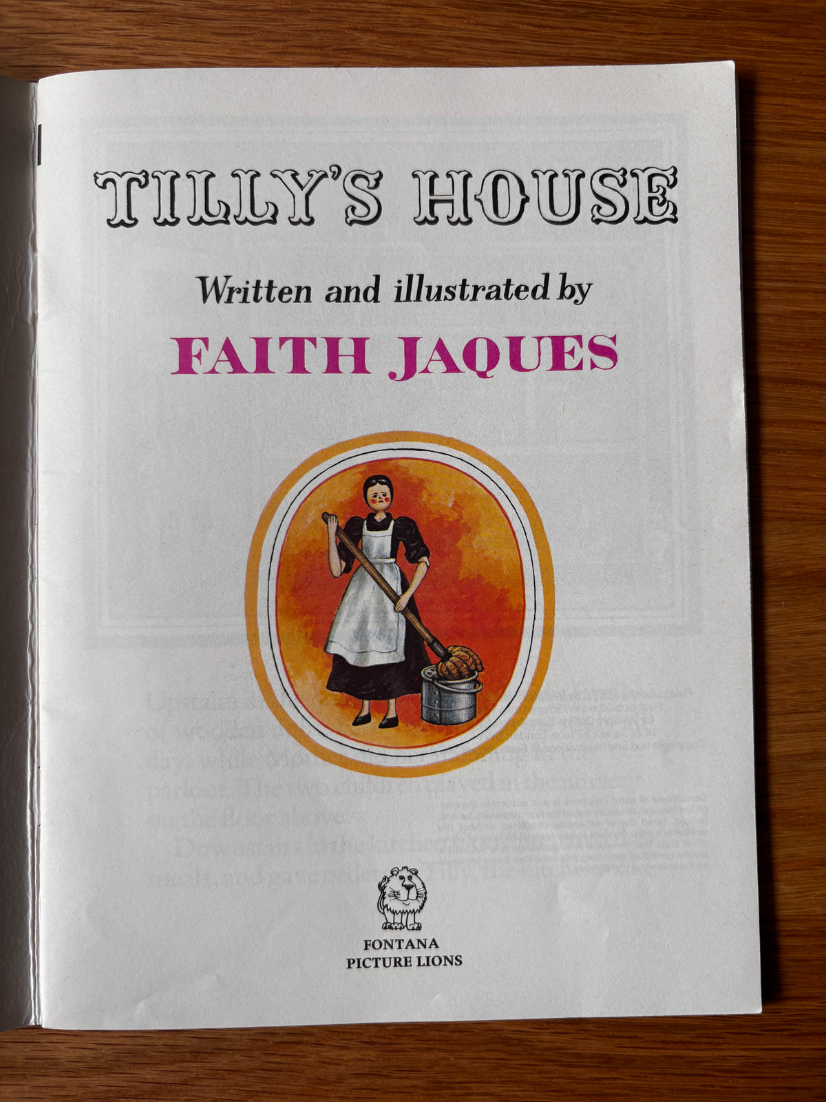 1980’s Faith Jaques TILLY’S HOUSE 1981 Picture Lion Book Illustrated