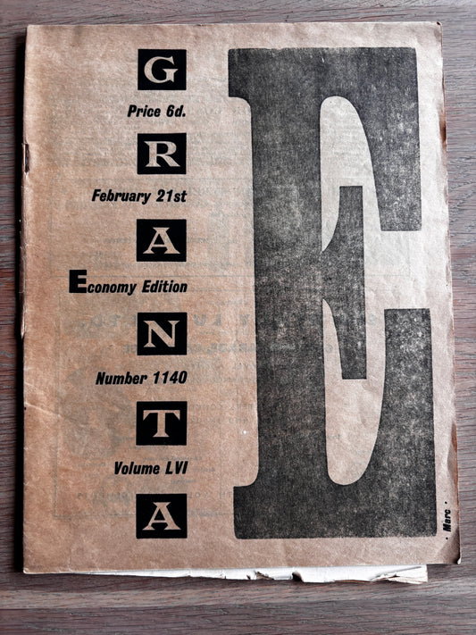 Mark Boxer THE GRANTA Cambridge University Magazine February 21st ART Economy Edition