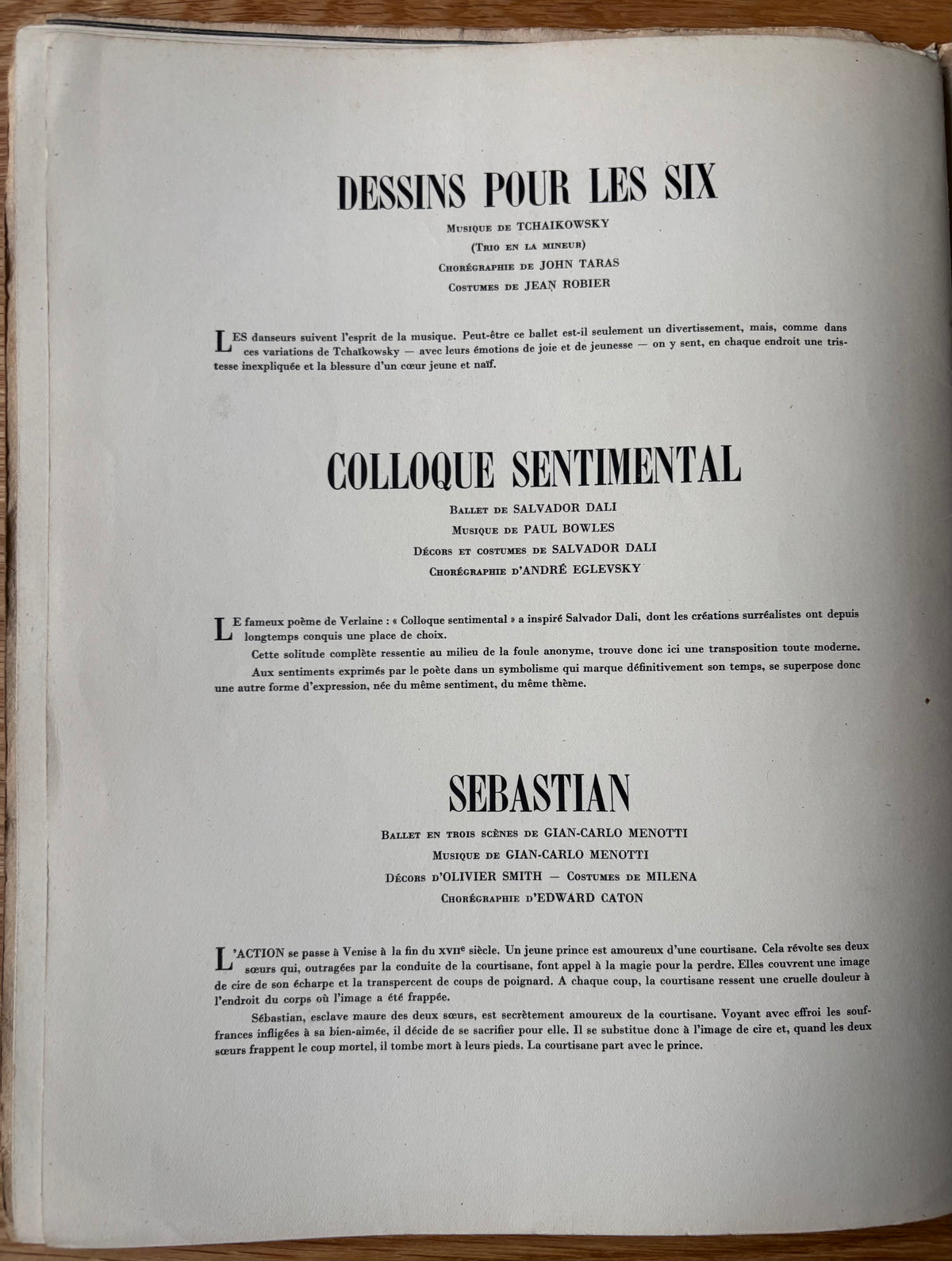 Leonide Massine Signed GRAND BALLET DE MONTE CARLO PROGRAMME 1940’s Tatiana Riabouchinska