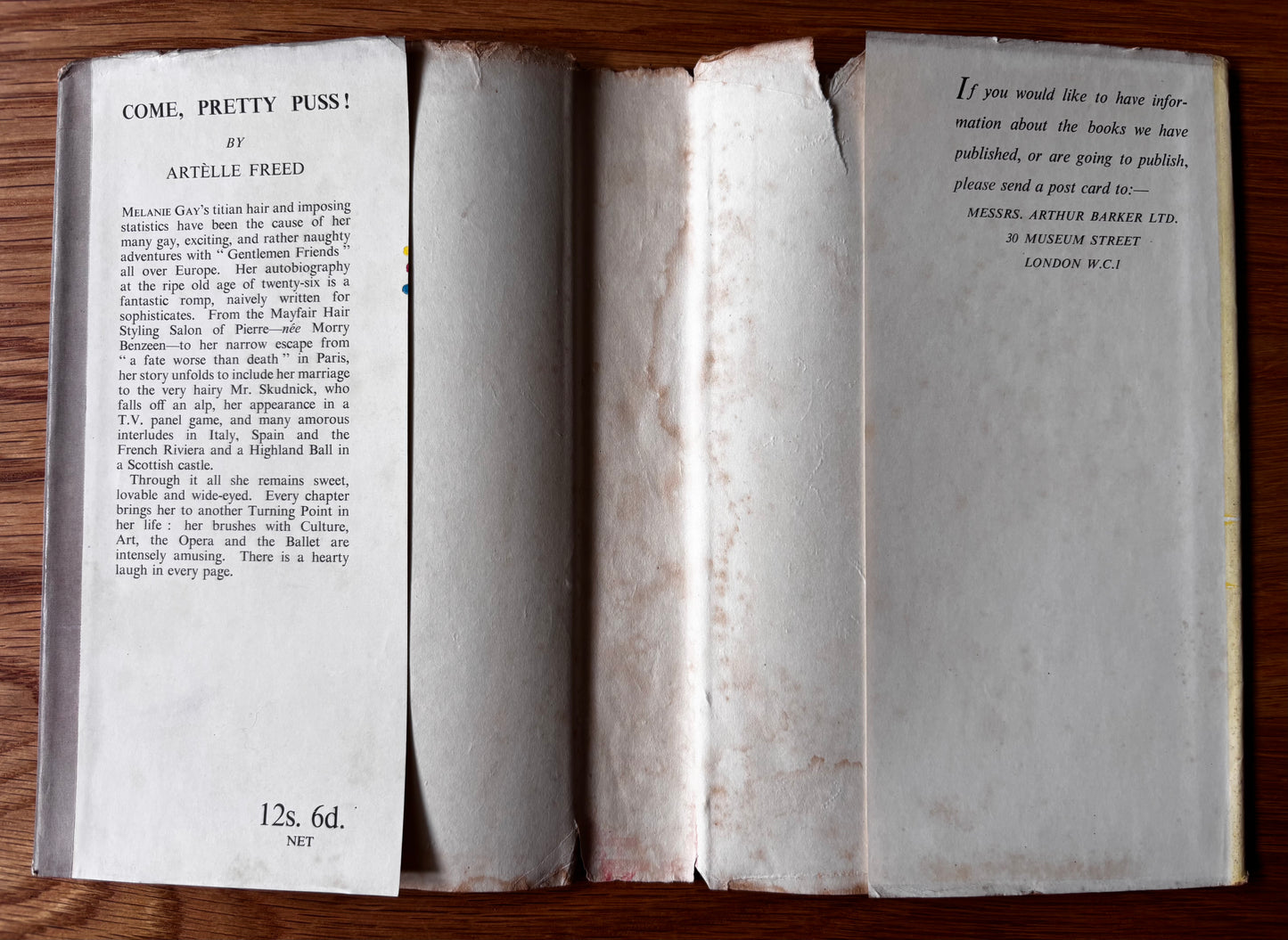 Betty Swanwick COME PRETTY PUSS Artelle Freed 1959 DJ Arthur Barker
