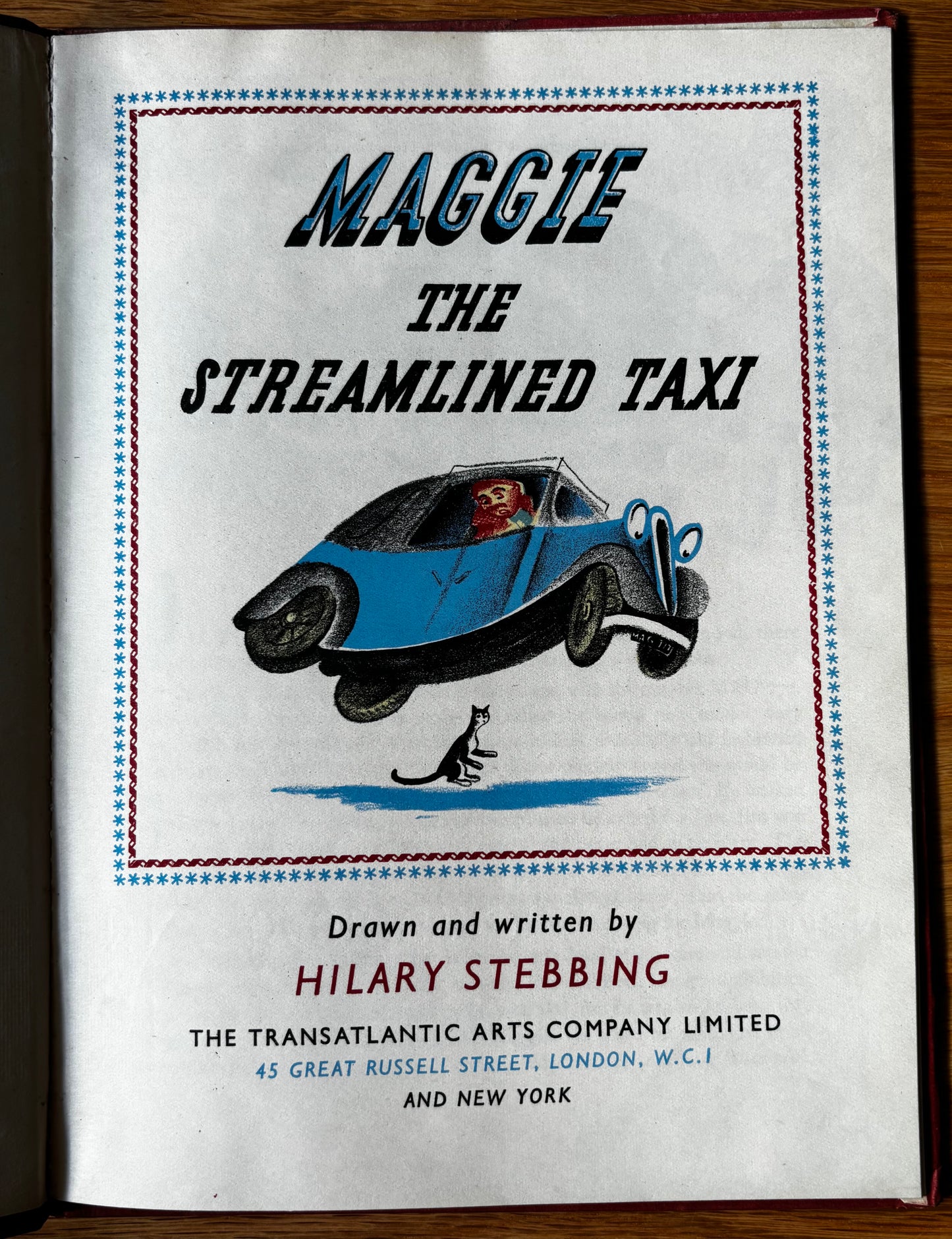 Hilary Stebbing MAGGIE THE STREAMLINED TAXI 1st Ed DJ Transatlantic Arts Ltd ILLUSTRATED