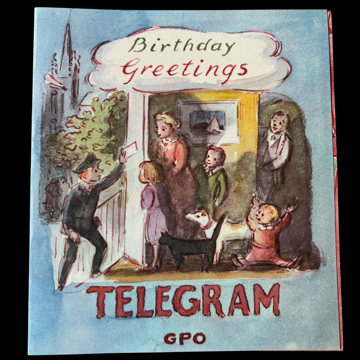 Edward Ardizzone BIRTHDAY GREETINGS GPO TELEGRAM CARD  & ENVELOPE 1967