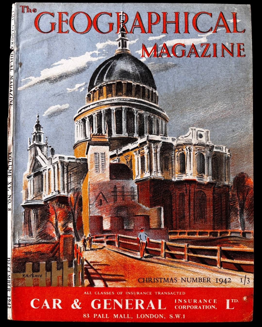 Trekkie Ritchie ST PAUL’S LONDON The Geographical Magazine CHRISTMAS 1942 COVER ONLY