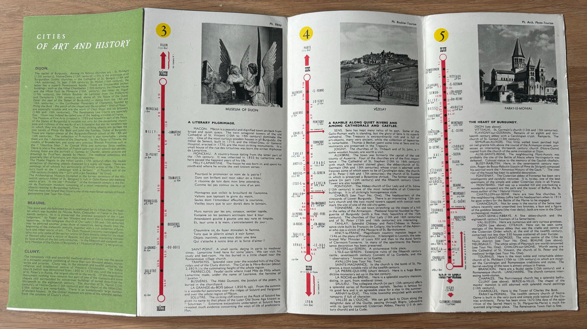 Edward Lancaster BURGUNDY FrenchTourist Leaflet Map 1950's - transpontinebooks