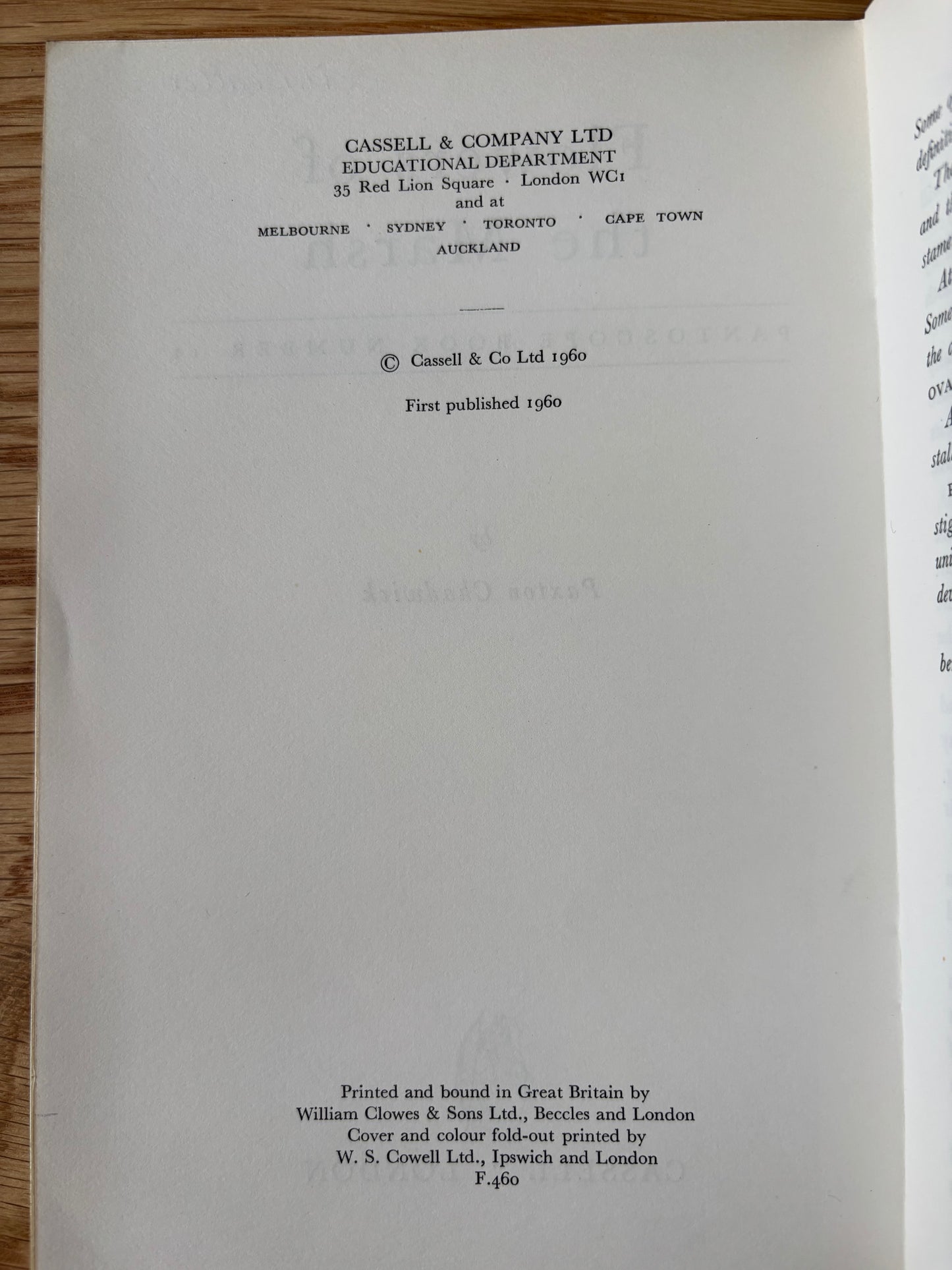 PANTOSCOPE BOOK Meadow Flowers of the Marsh PAXTON CHADWICK 1st Ed 1960 Cassell