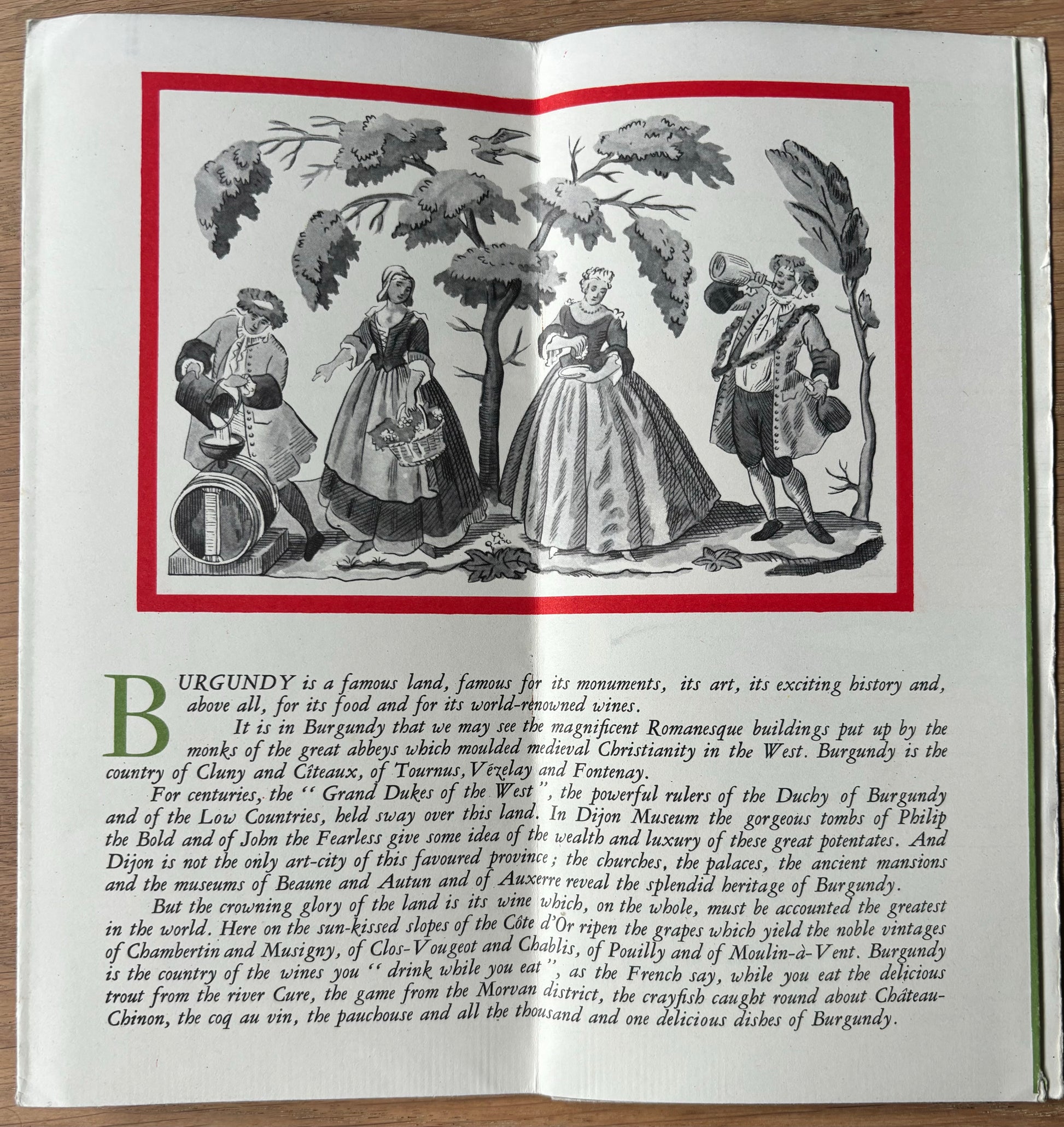 Edward Lancaster BURGUNDY FrenchTourist Leaflet Map 1950's - transpontinebooks