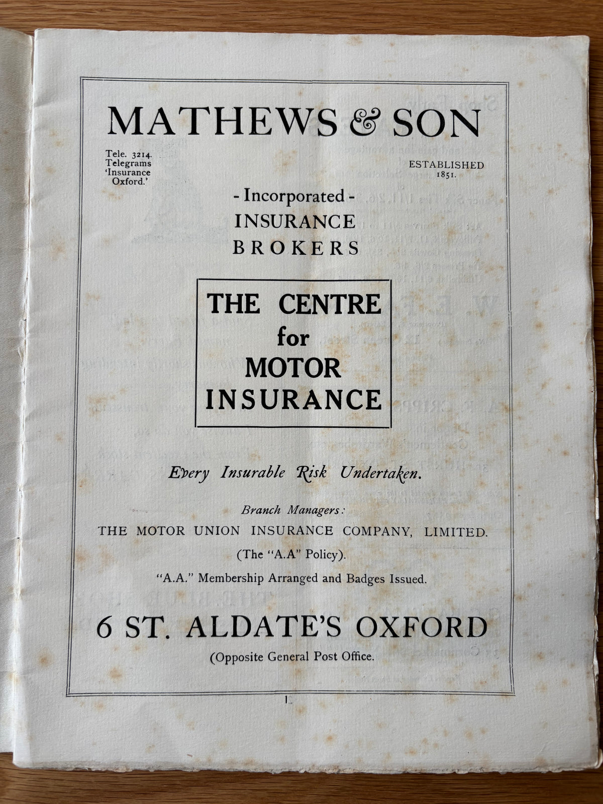 John Aldridge PROGRAMME 1927 OUOC Oxford University Great Bardfield CORONATION OF POPPAEA