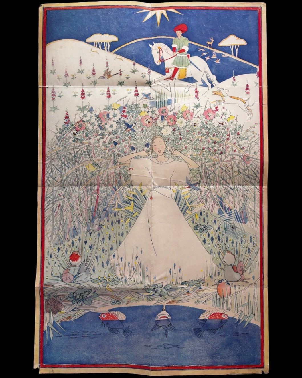 Winifred Marks LARGE SLEEPING BEAUTY POSTER 1934 Child Education School