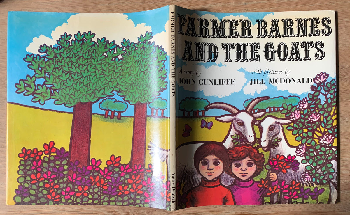 Jill McDonald FARMER BARNES AND THE GOATS 1976 DJ John Cunliffe Andre Deutsch - transpontinebooks