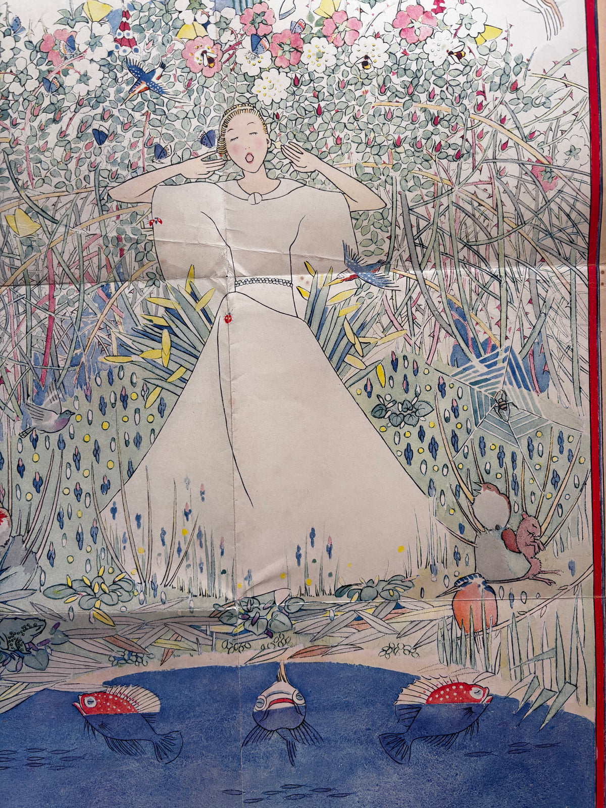 Winifred Marks LARGE SLEEPING BEAUTY POSTER 1934 Child Education School
