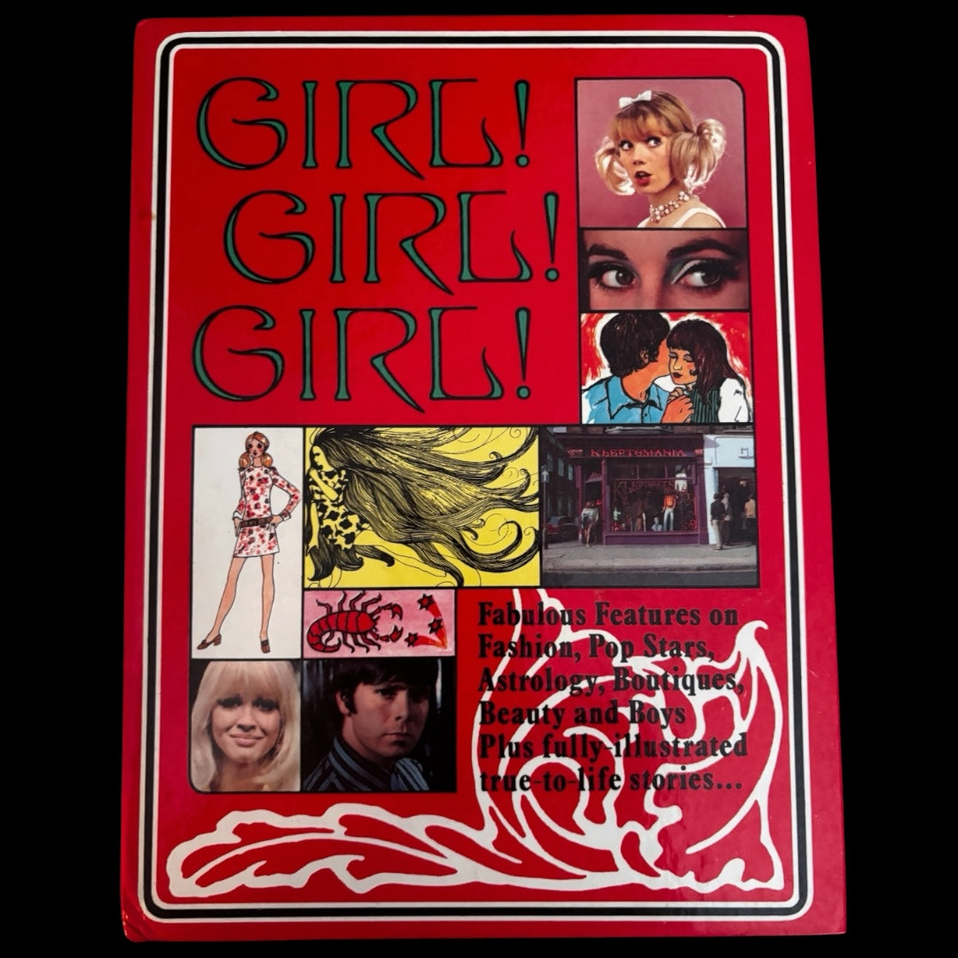 1970’s GIRL! GIRL! GIRL! ANNUAL Chelsea 1970 Purnell Illust Fashion Pop Hair