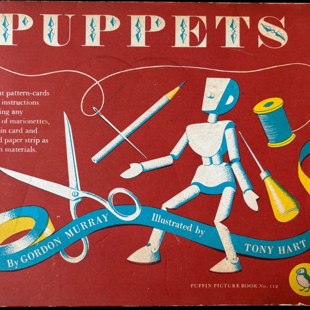 Tony Hart PUPPETS Puffin Picture Book PRESS OUT CARDS 1958 Gordon Murray