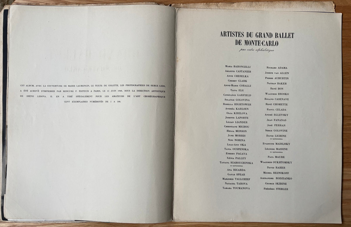 Leonide Massine Signed GRAND BALLET DE MONTE CARLO PROGRAMME 1940’s Tatiana Riabouchinska
