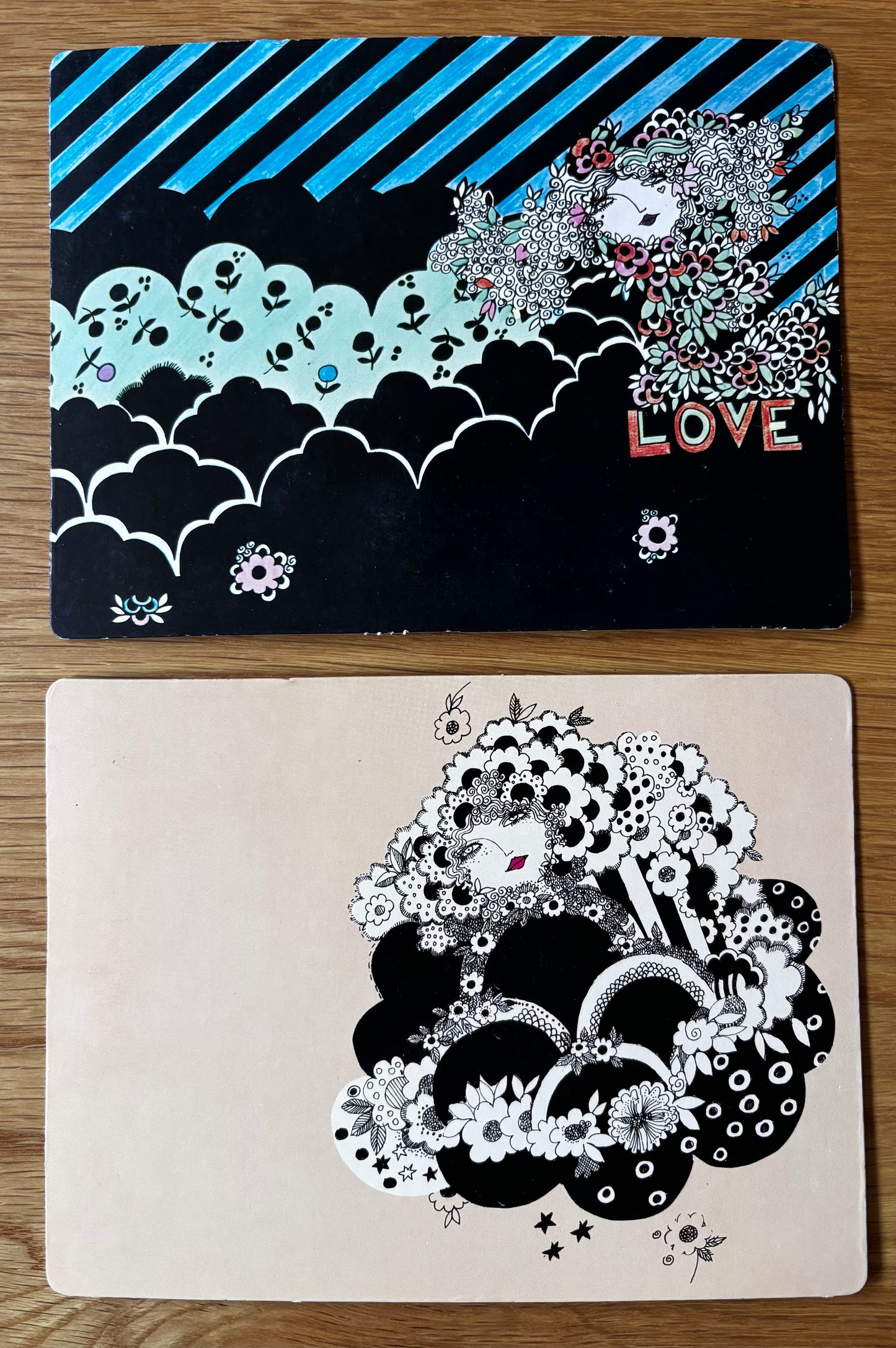 2 x CELIA BIRTWELL GALLERY FIVE Large Postcards VINTAGE