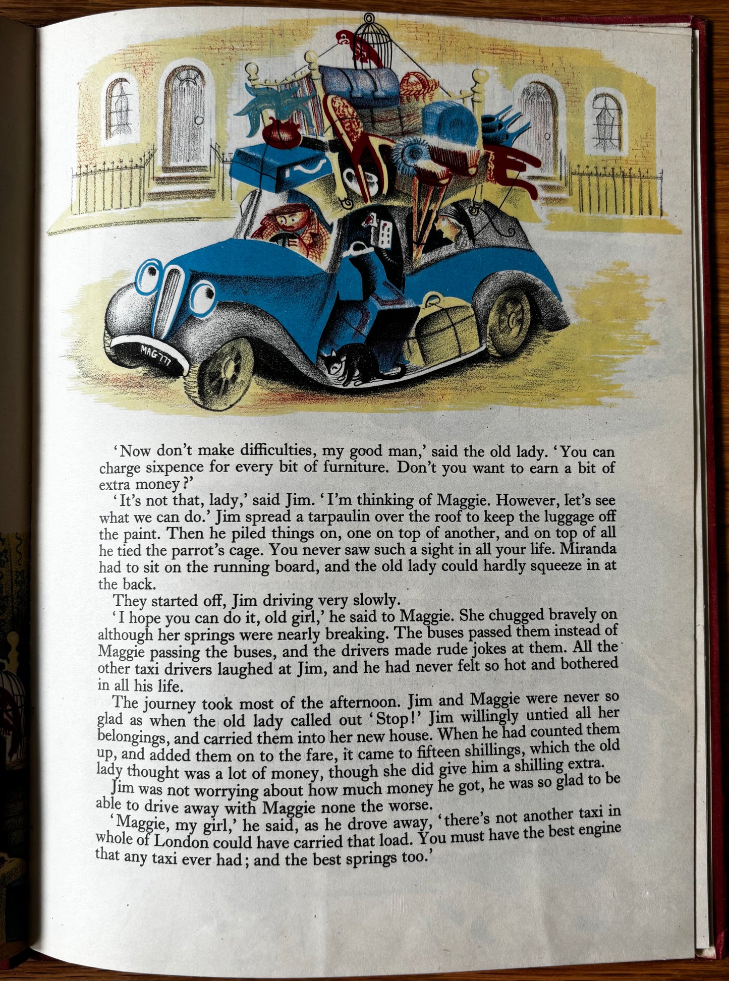 Hilary Stebbing MAGGIE THE STREAMLINED TAXI 1st Ed DJ Transatlantic Arts Ltd ILLUSTRATED