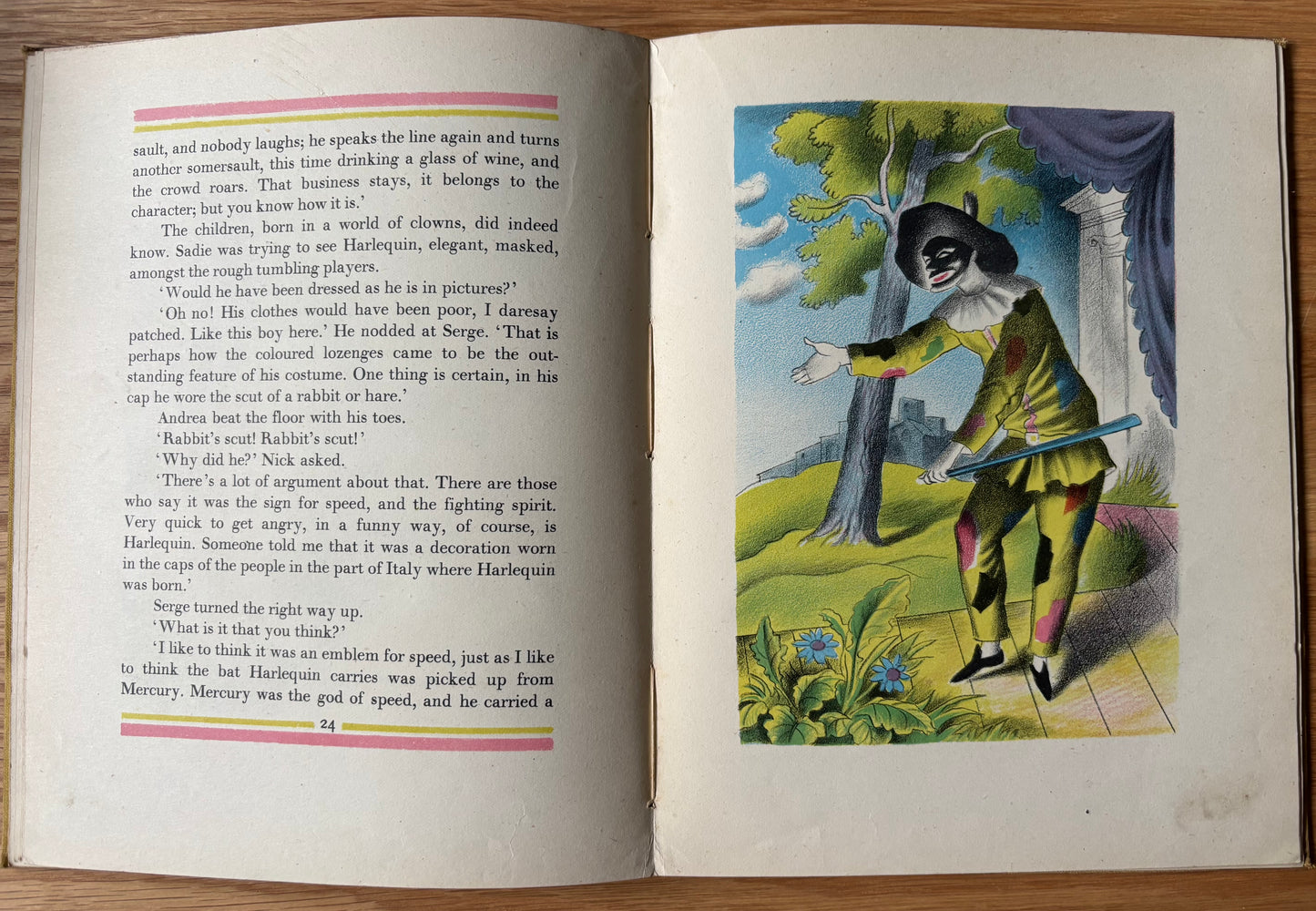 Clarke Hutton HARLEQUINADE 1943 1st Ed Chatto & Windus ILLUSTRATED Clowns Columbine