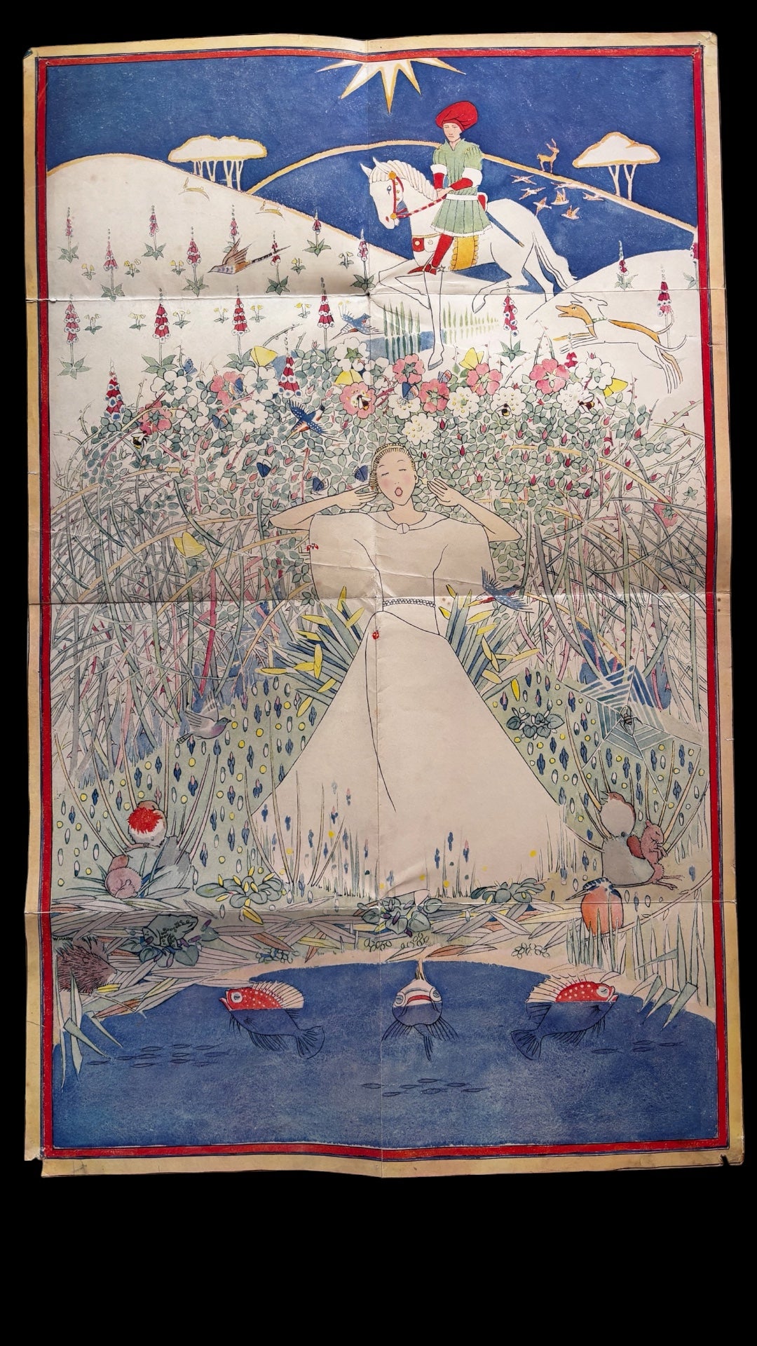 Winifred Marks LARGE SLEEPING BEAUTY POSTER 1934 Child Education School