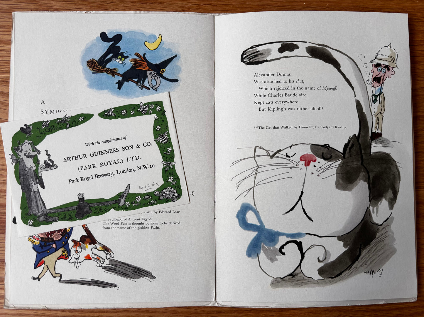 Gerard Hoffnung REIGNING CATS & DOGS GUINNESS BOOKLET Illus 1960 Poetry Compliments