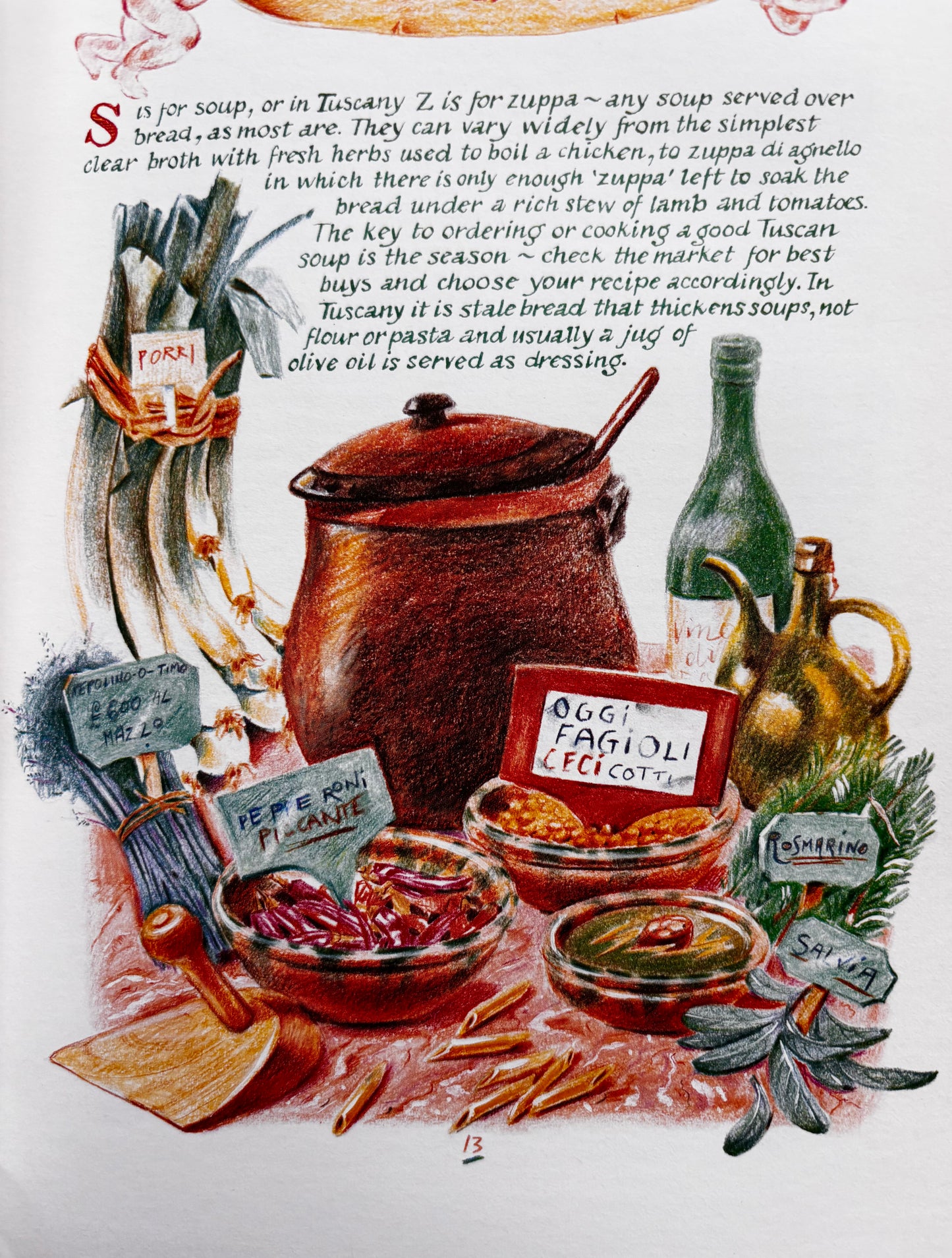 Leslie Forbes A TABLE IN TUSCANY 1st DJ 1986 2nd Imp ITALIAN RECIPES COOKBOOK